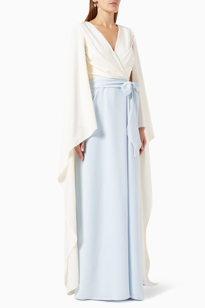 

Two-tone Maxi Dress in Crepe, Multicolour