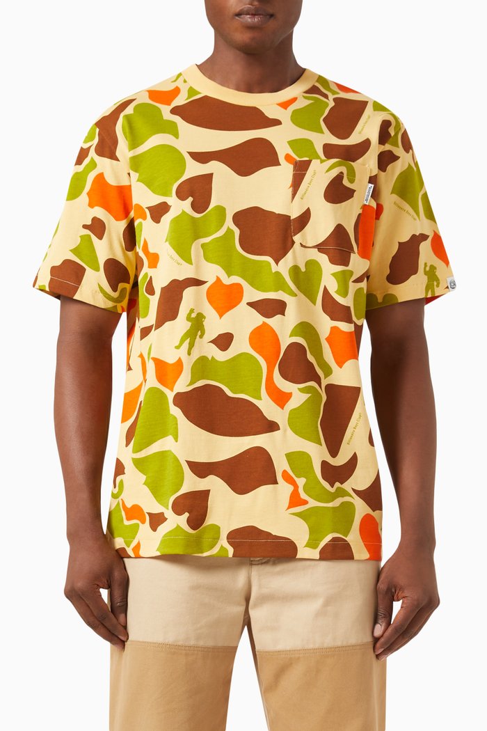 

Camo-print Pocket T-shirt in Cotton-jersey, Multicolour