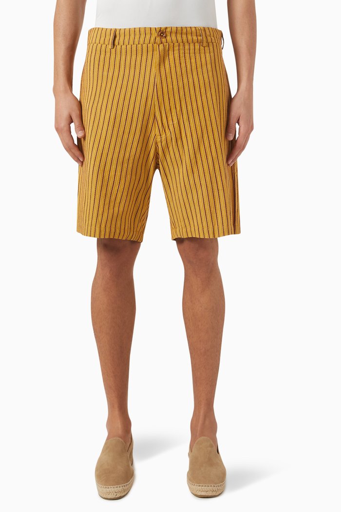 

Leeward Striped Shorts in Cotton, Yellow