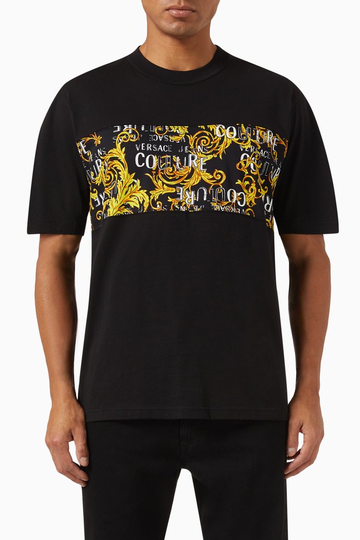 

Logo Couture Print T-shirt in Cotton, Black
