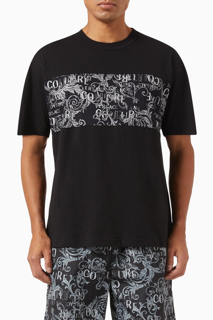 

Logo Couture Print T-shirt in Cotton, Grey
