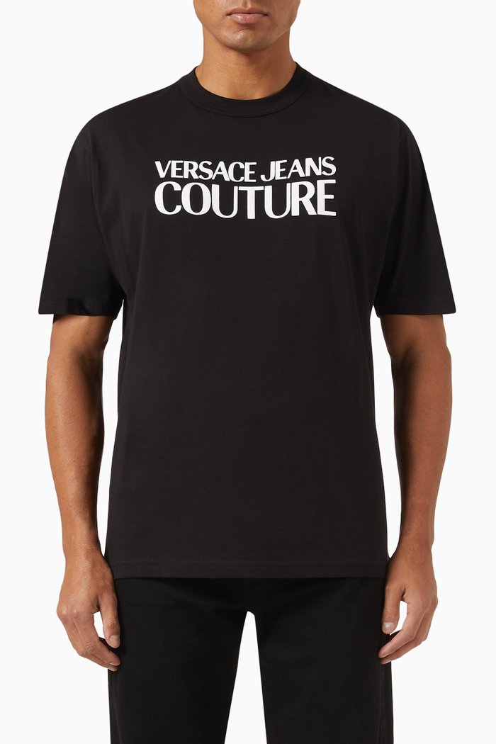 

Institutional Logo T-shirt in Cotton Jersey, Black