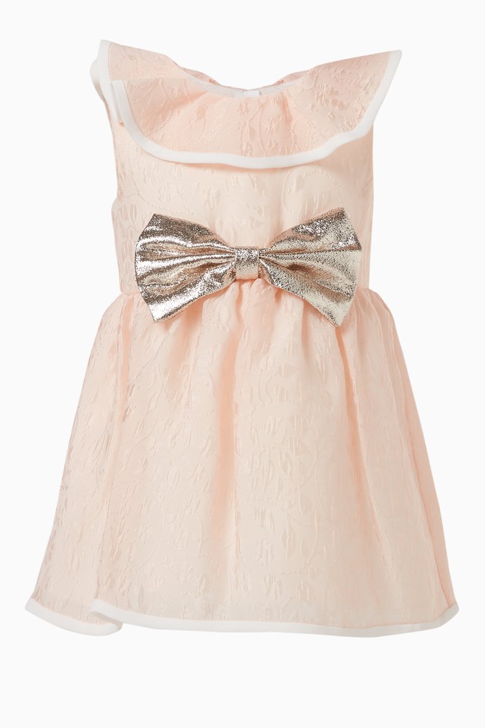 

Ruffle Neck Bodice Dress & Bloomers, Pink