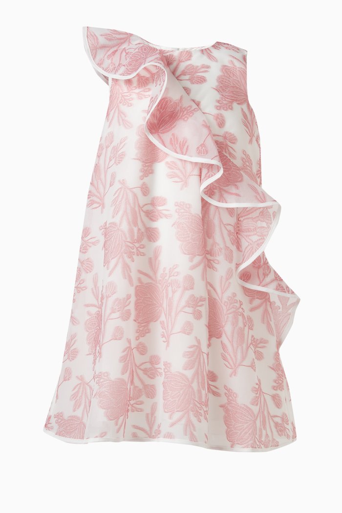

Ruffled Trapeze Dress, Pink
