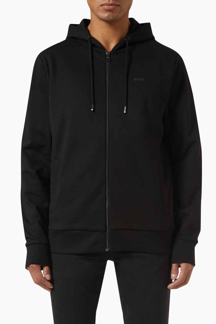 

Seeger Hoodie in Cotton-fleece, Black