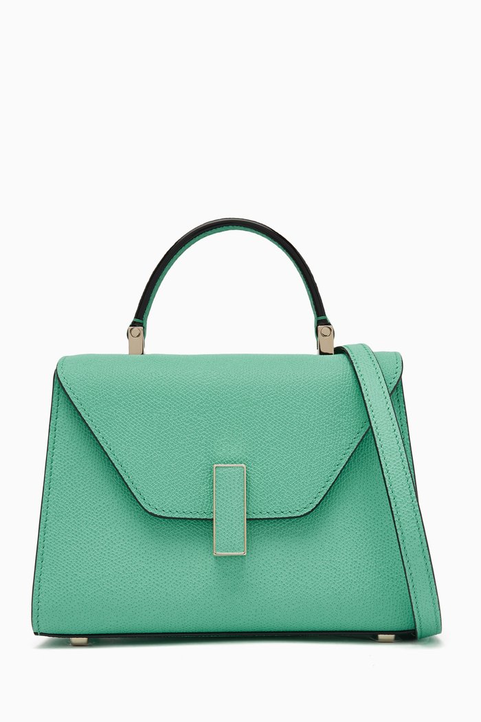 

Micro Iside Top Handle Bag in Calfskin Leather, Blue