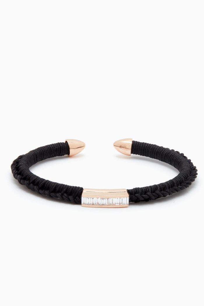 St.Barths Diamond Cuff Bracelet in 14kt Rose Gold, Black