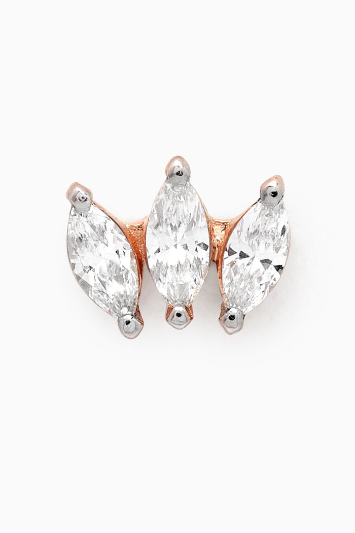 

Marquise Trio Diamond Single Earring in 14kt Rose Gold