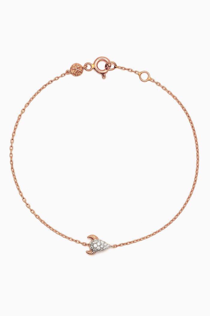 

Bull Diamond Bracelet in 14kt Rose Gold, White