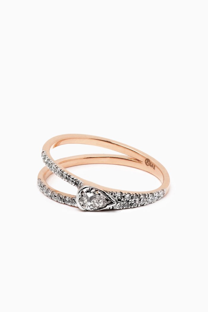 

Coraline Diamond Ring in 14kt Rose Gold, White