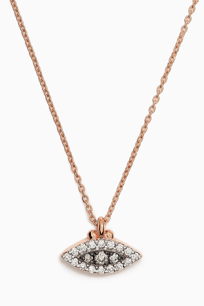 Almond Eye Diamond Necklace in 14kt Rose Gold
