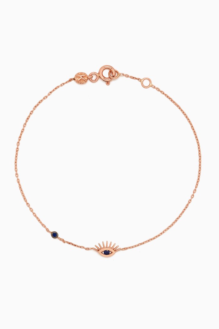 

Evil Eye Sapphire Bracelet in 14kt Rose Gold