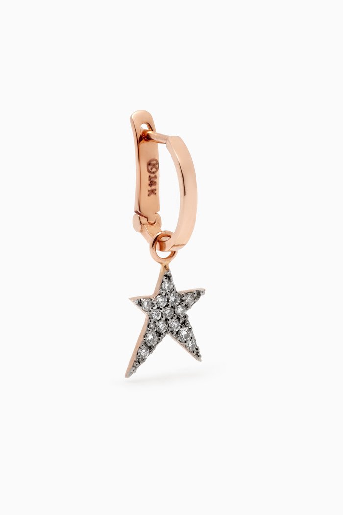

Maxi Pavé Struck Star Diamond Single Earring in 14kt Rose Gold