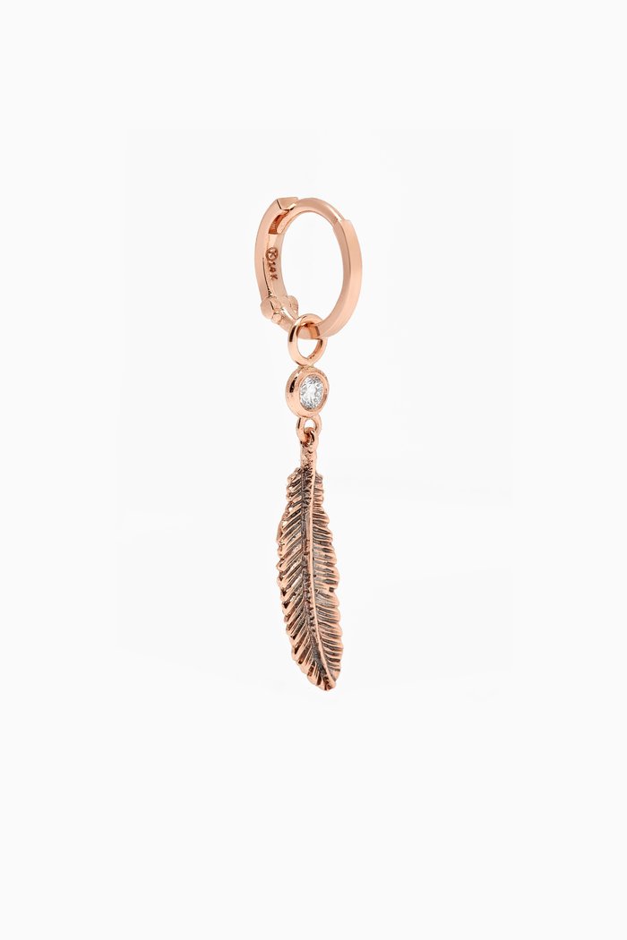 

Feather Solitaire Diamond Single Earring in 14kt Rose Gold