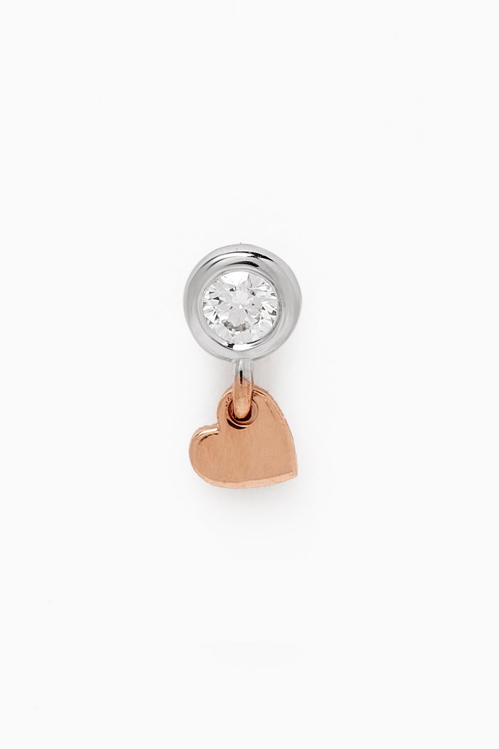 

Solitaire Heart Diamond Single Earring in 14kt Rose Gold