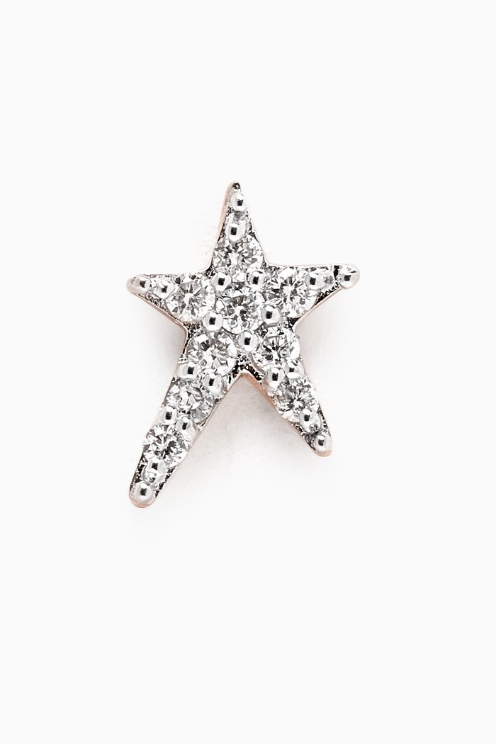 

Maxi Pavé Struck Star Diamond Single Stud Earring in 14kt Rose Gold