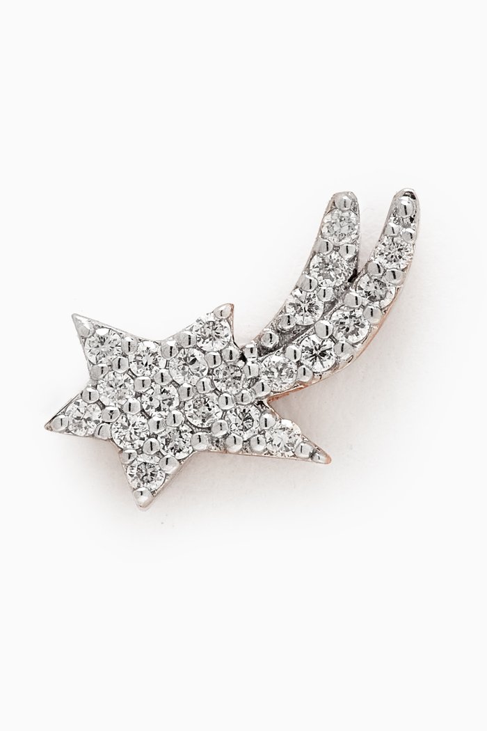 Comet Pavé Diamond Single Earring in 14kt Rose Gold