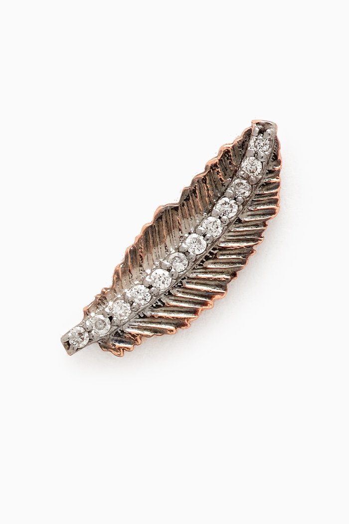 

Feather Diamond Single Earring in 14kt Rose Gold