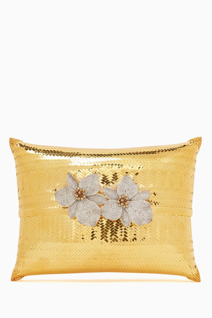 Botanical Garden Evening Bag in 24kt Gold-plated Brass