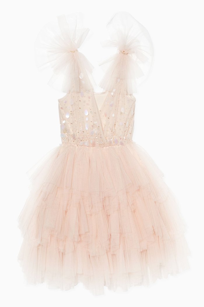 

Heart of Glass Tutu Dress in Cotton and Nylon, Neutral
