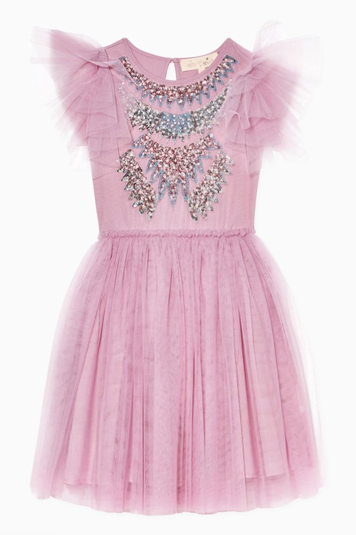 Born To Be Wild Tutu Dress in Cotton and Nylon, Purple