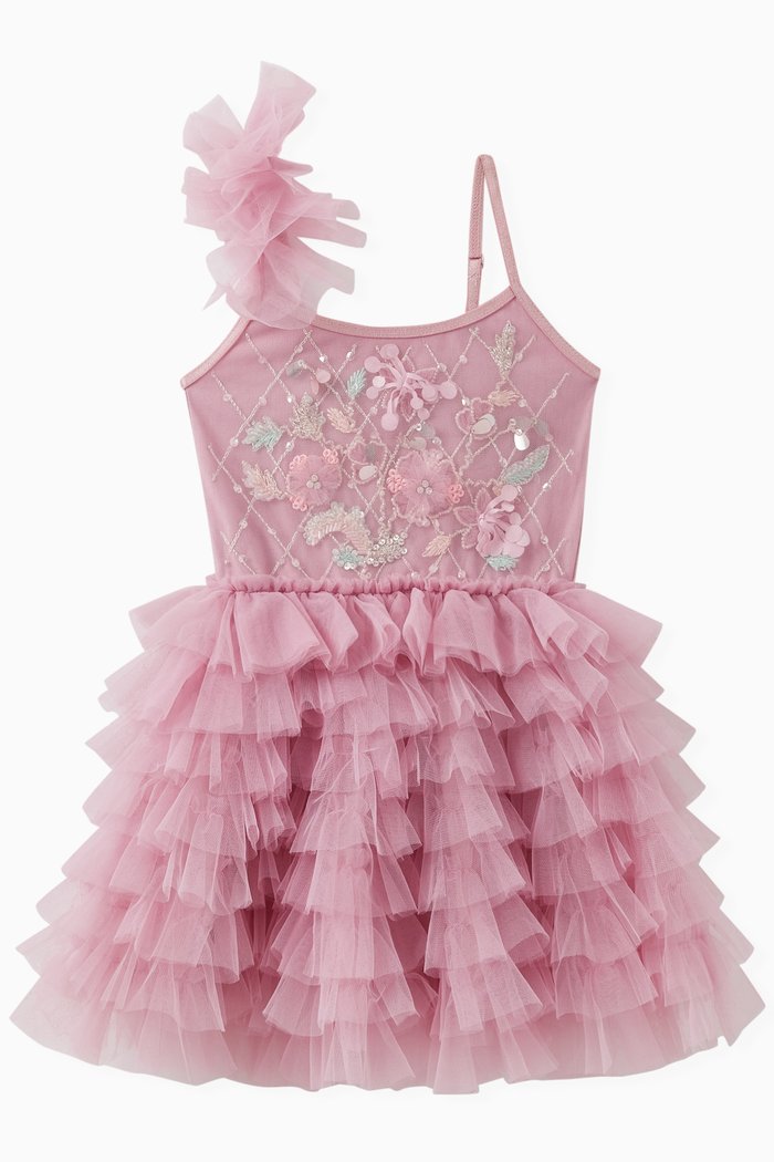 

Bebe Hearts & Roses Tutu Dress in Nylon, Purple
