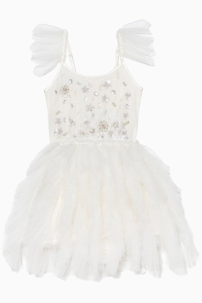 

Bebe Stardust Tutu Dress in Cotton and Nylon, White