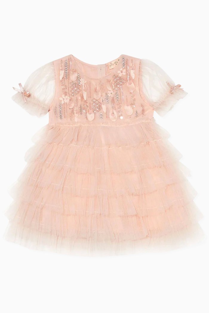 

Bebe Heart of Glass Tulle Dress in Nylon, Pink