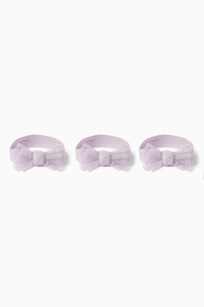 

Destiny Bow Headband in Cotton, Set of 3, Purple