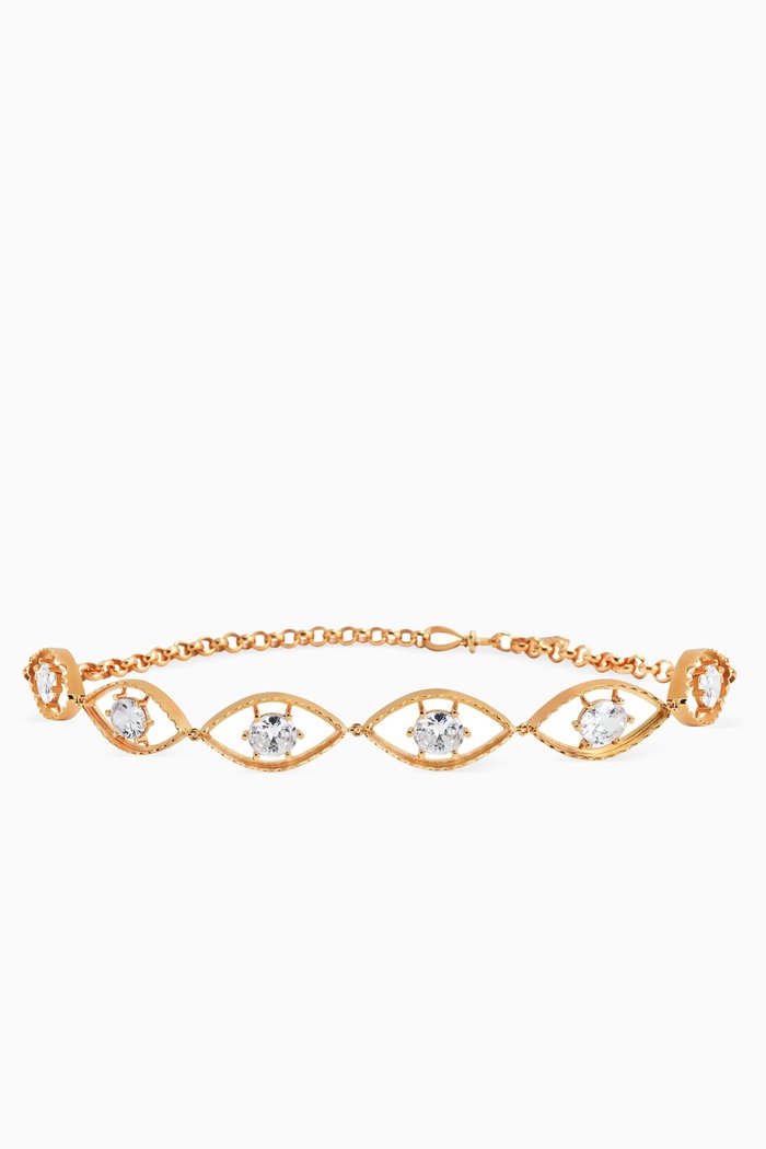 Protector Eye Crystal Choker in 24kt Gold-plated Bronze