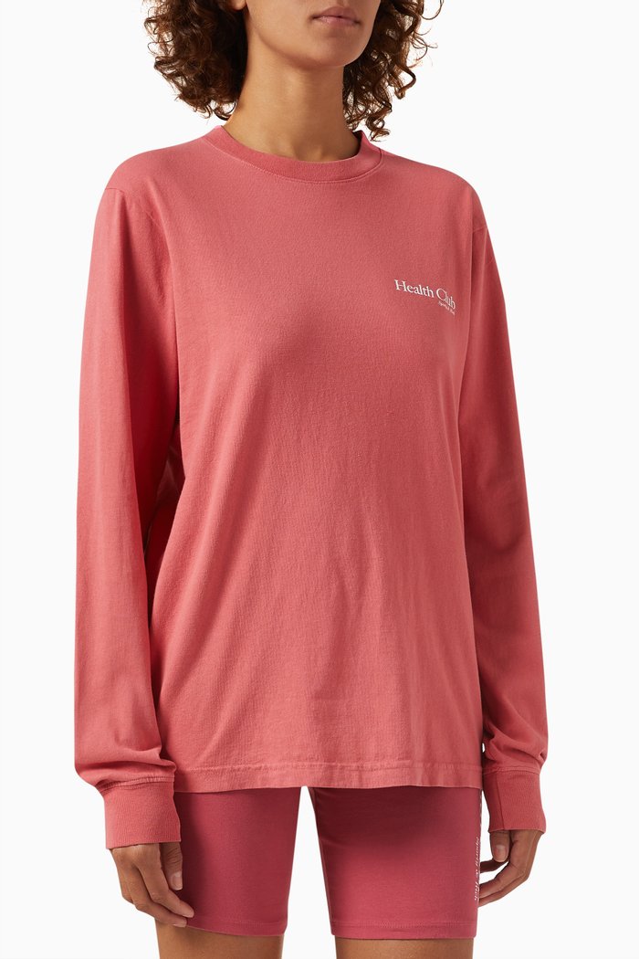 Health Club Sweatshirt in Cotton, Pink