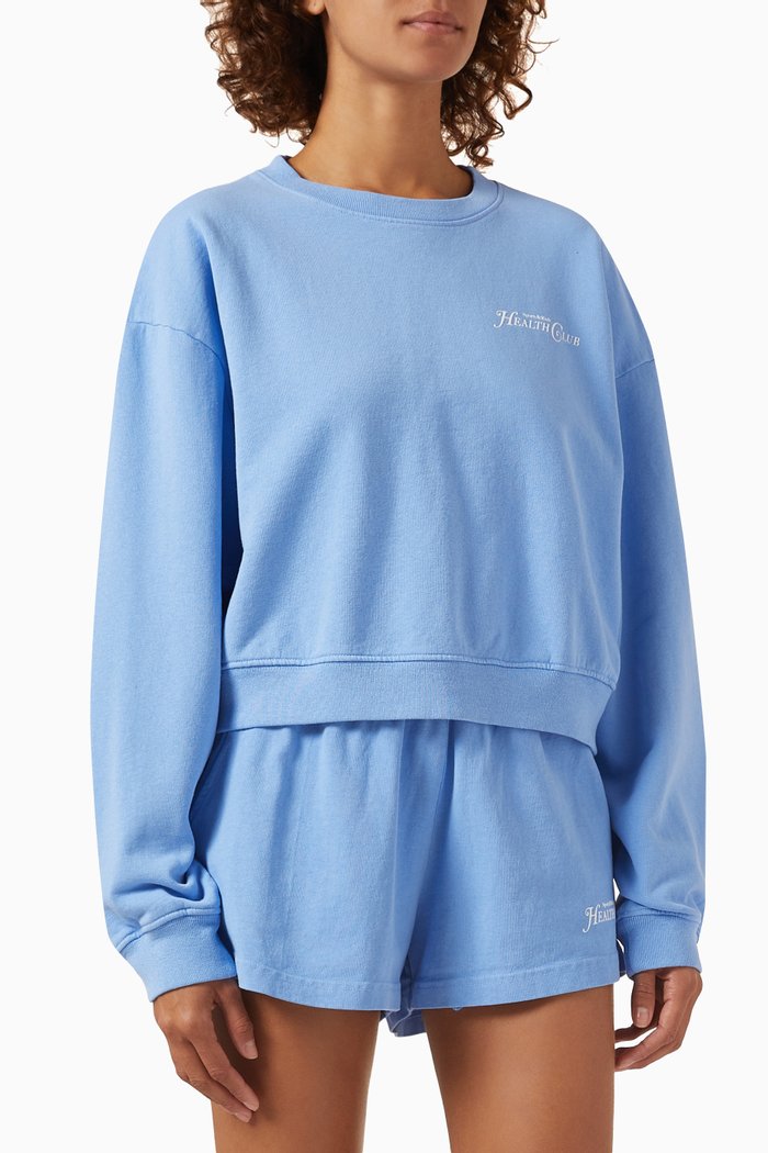 

Rizzoli Cropped Sweatshirt in Cotton, Blue