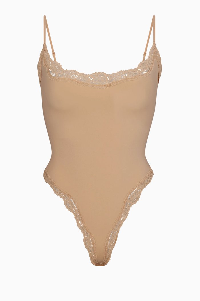 

Fits Everybody Lace Cami Bodysuit, Grey