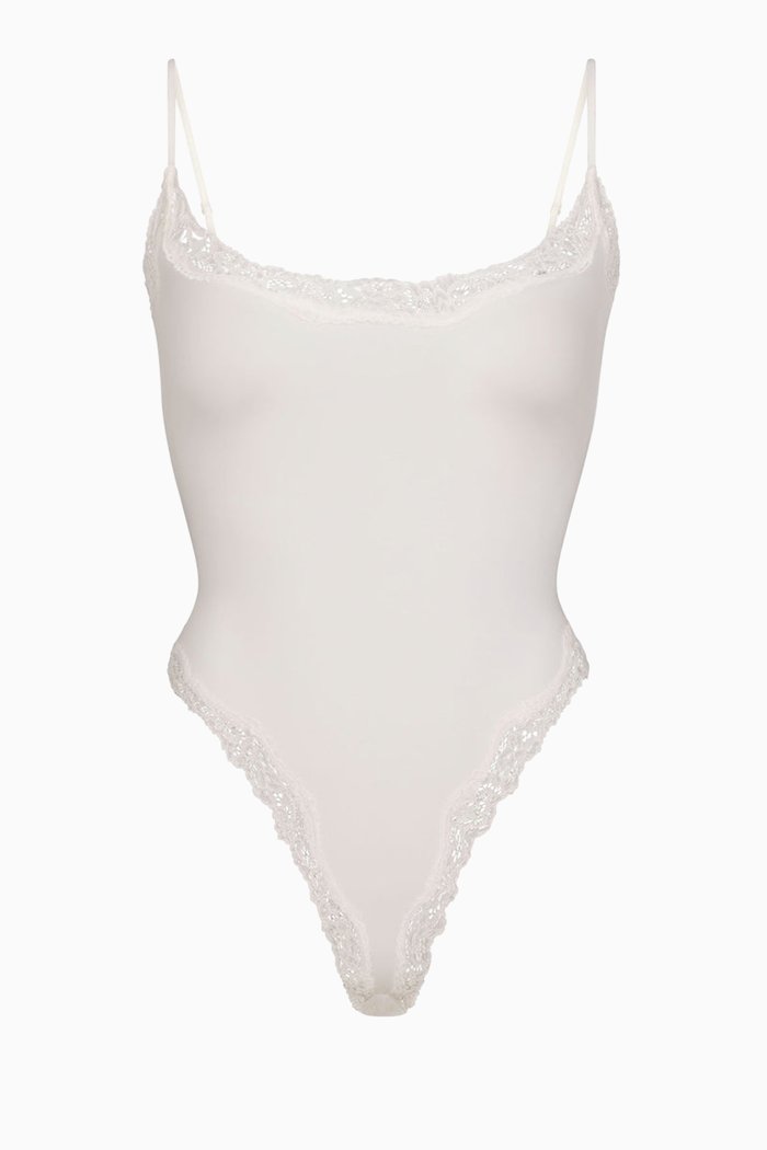 

Fits Everybody Lace Cami Bodysuit, White