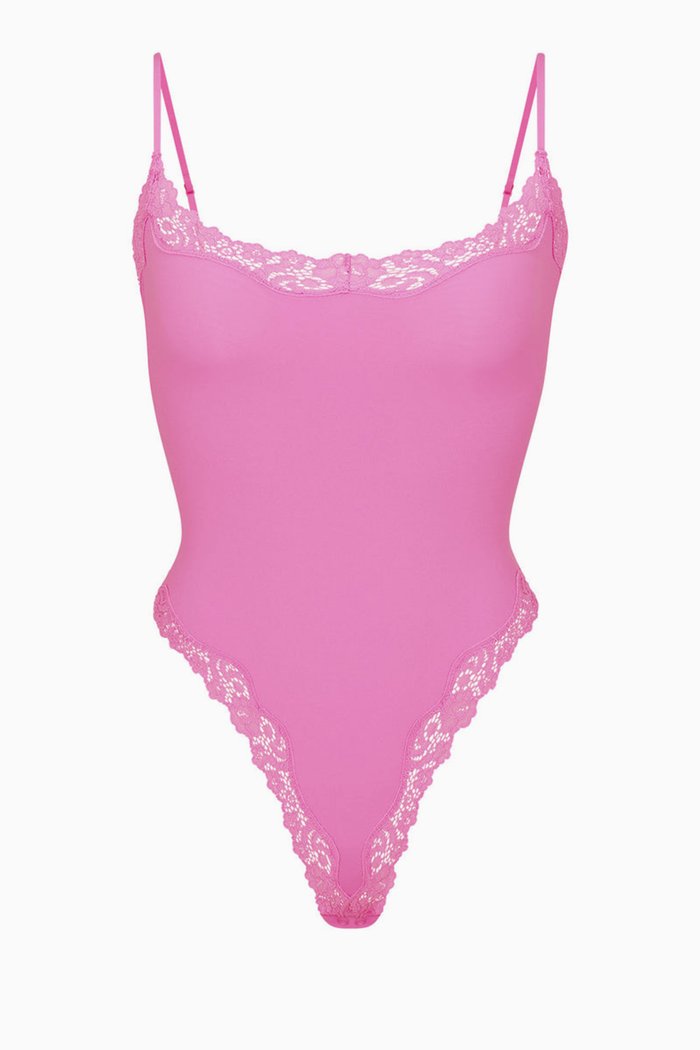 

Fits Everybody Lace Cami Bodysuit, Pink