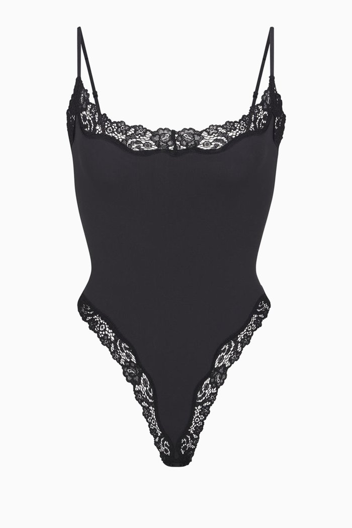

Fits Everybody Lace Cami Bodysuit, Black