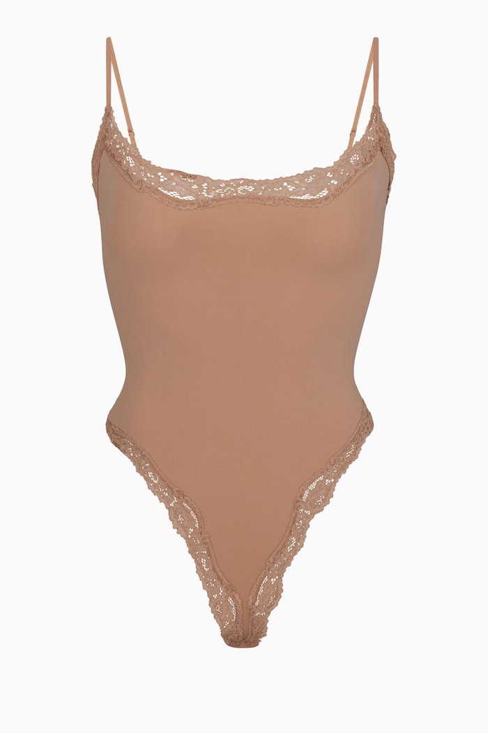

Fits Everybody Lace Cami Bodysuit, Brown