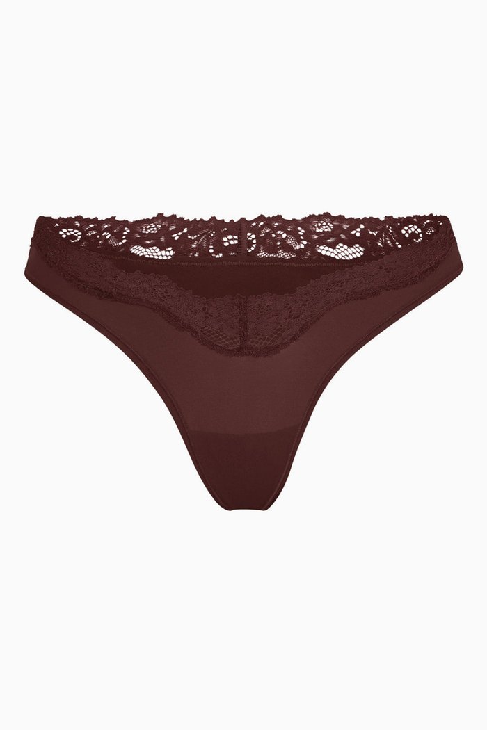 

Fits Everybody Lace Dipped Thong, Brown