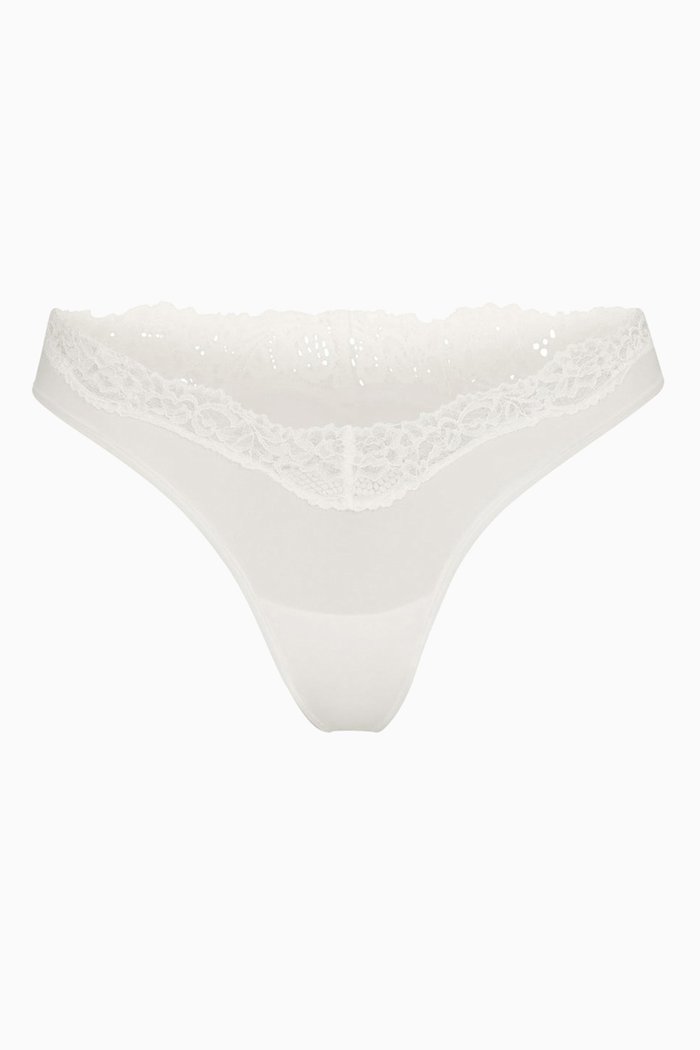

Fits Everybody Lace Dipped Thong, White