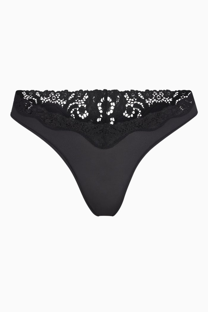 

Fits Everybody Lace Dipped Thong, Black