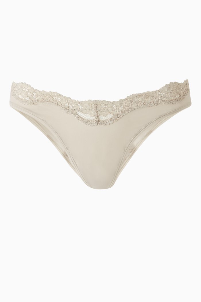 

Fits Everybody Lace Dipped Thong, Grey