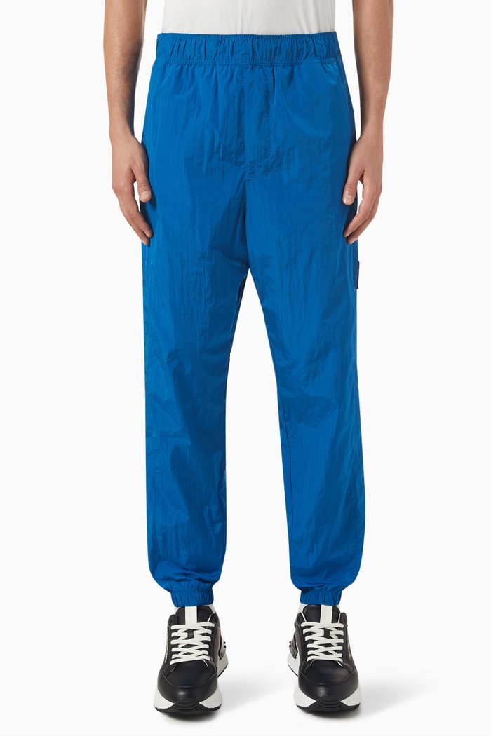 

Tapered Pants in Crinkled Nylon, Blue