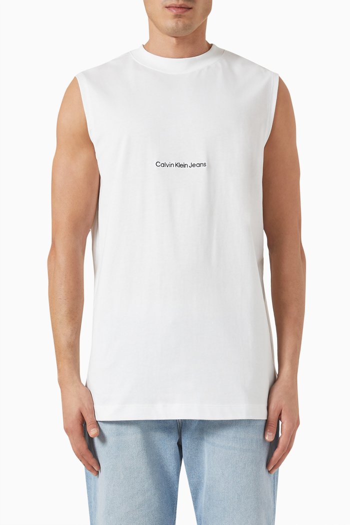 

Logo Tank Top in Cotton, White