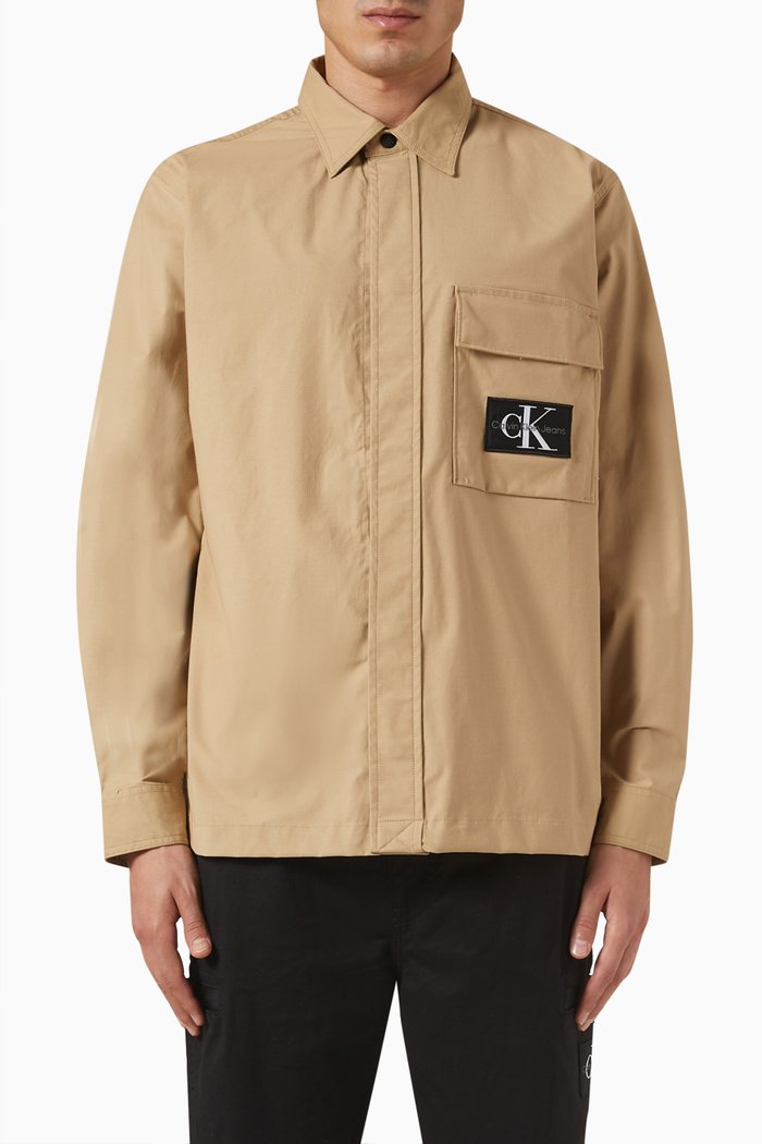 

Relaxed Shirt in Ripstop Cotton, Neutral