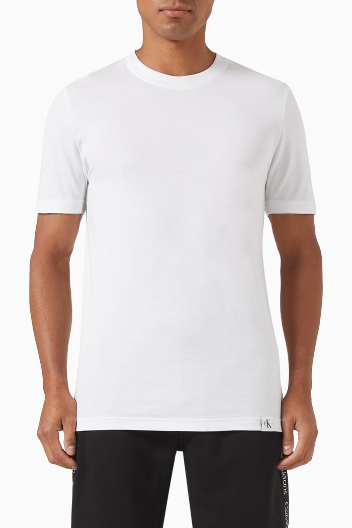 

Logo Tab T-Shirt in Organic Cotton Blend, White