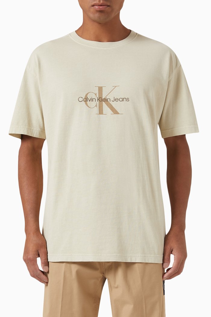 

Monogram T-shirt in Organic Cotton Blend, Neutral