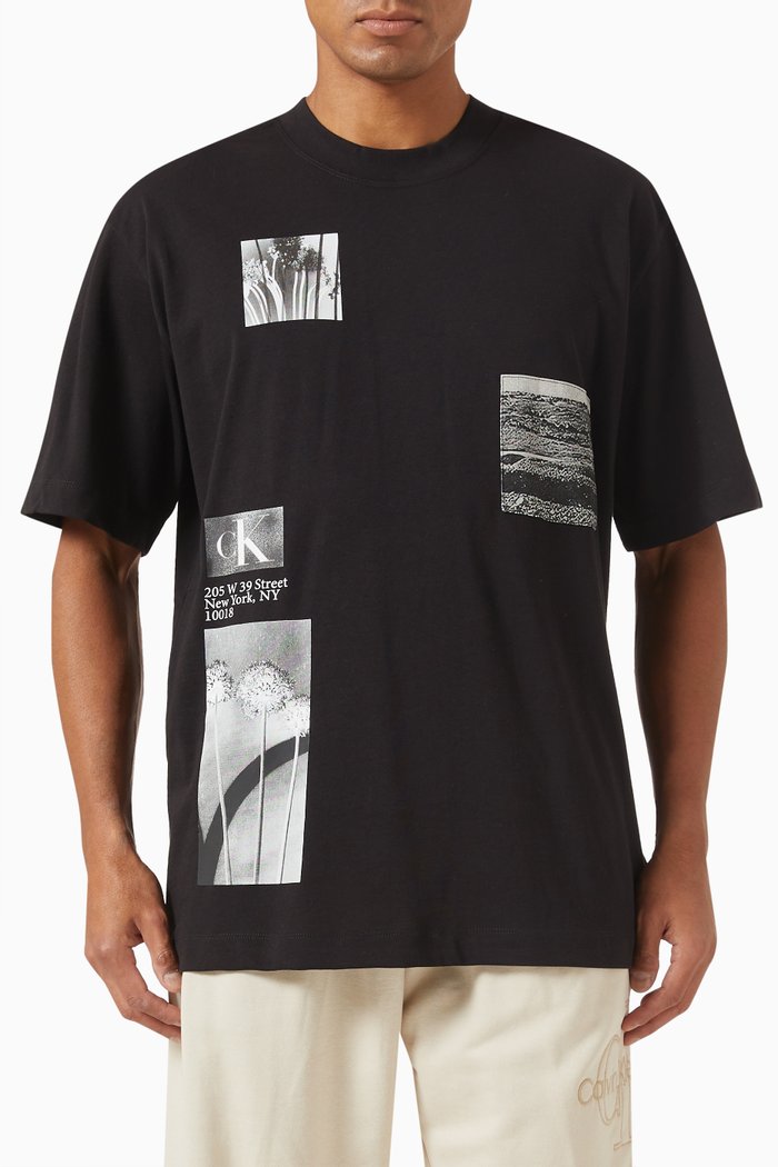 

Multi Graphic Landscape T-shirt in Cotton, Black
