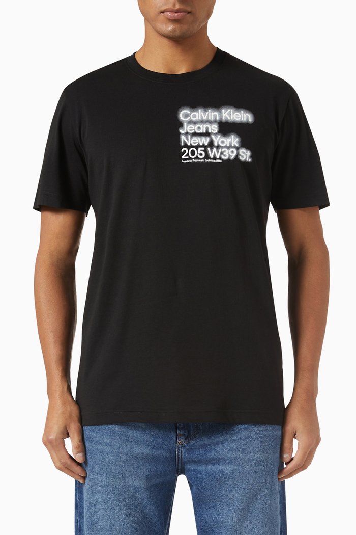 Logo T-shirt in Organic Cotton Jersey, Black