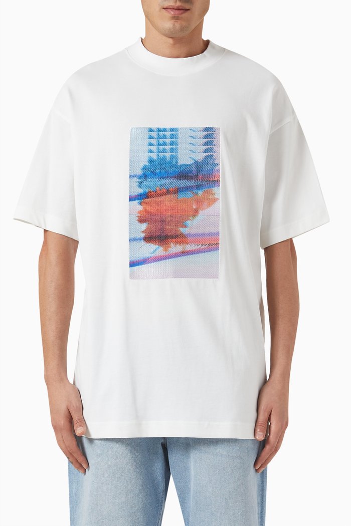 

Embroidered T-shirt in Cotton Jersey, White