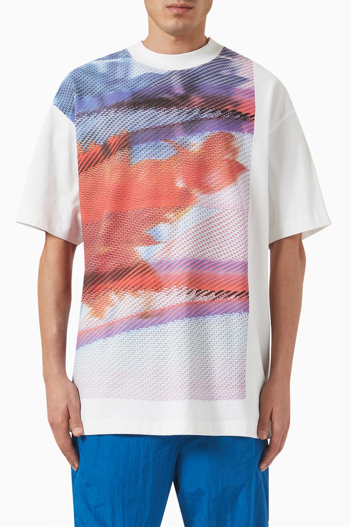 

Oversized Printed T-shirt in Organic Cotton Jersey, White